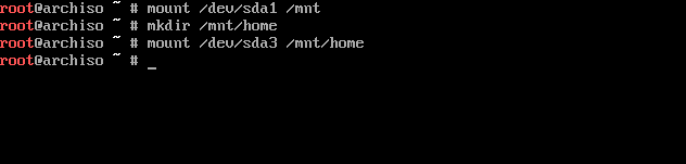 Arch primary partition mounting